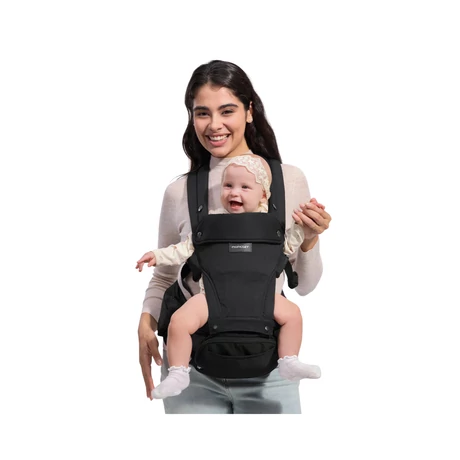 Momcozy 2az1-ben Prémium Csatos Hordozó, csípőre ültethető, fekete