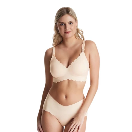 Momcozy YN46 Seamless Support Floral szoptatós melltartó, krém M méret