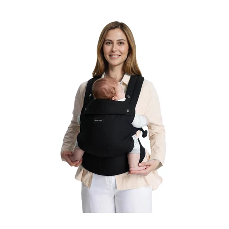 Momcozy PureHug Prémium csatos babahordozó, újszülött kortól, fekete színben