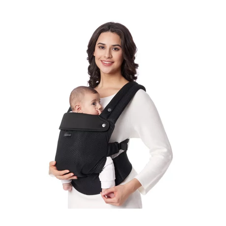 Momcozy PureHug Prémium csatos babahordozó, újszülött kortól, fekete szövet
